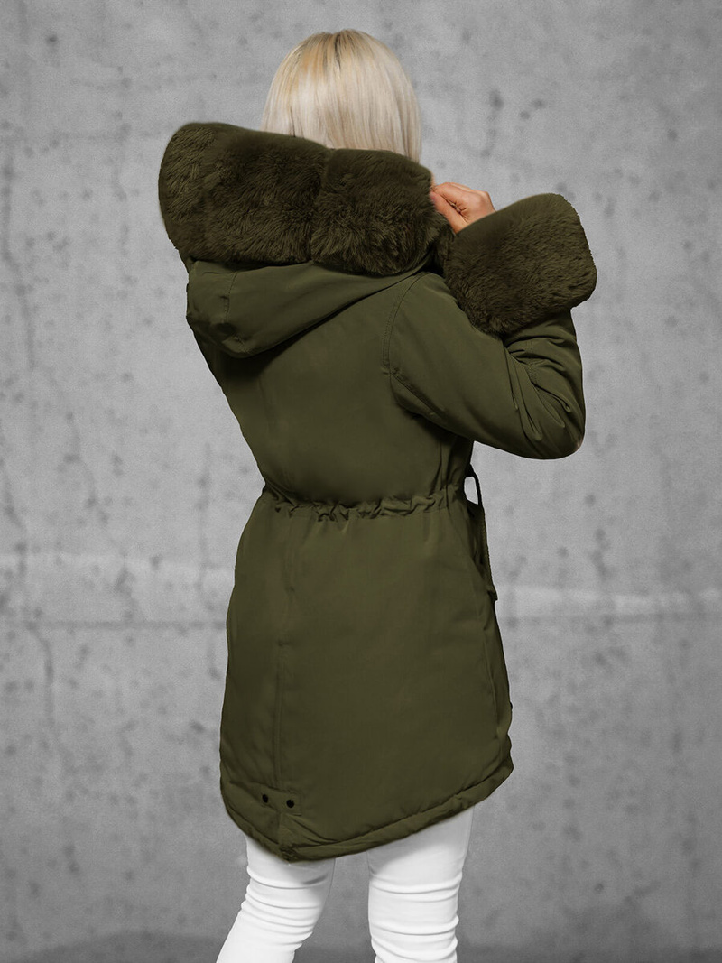 Γυναικείο χειμερινό μπουφάν Πράσινος OZONEE JS/16M9062/136Z