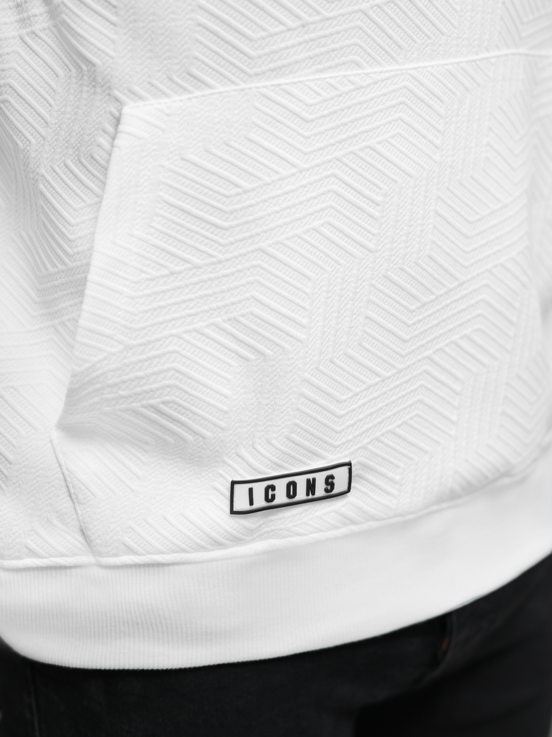 Ανδρικό Φούτερ με Κουκούλα λευκό OZONEE JS/3B577