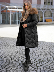 Γυναικείο χειμερινό μπουφάν μαύρο OZONEE O/5M3229/392