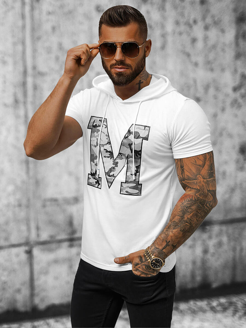 Ανδρικό μπλουζάκι λευκό OZONEE JS/8T965