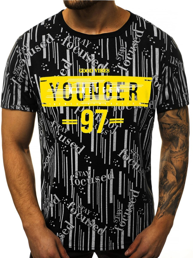 Ανδρικό μπλουζάκι μαύρο OZONEE JS/KS1993