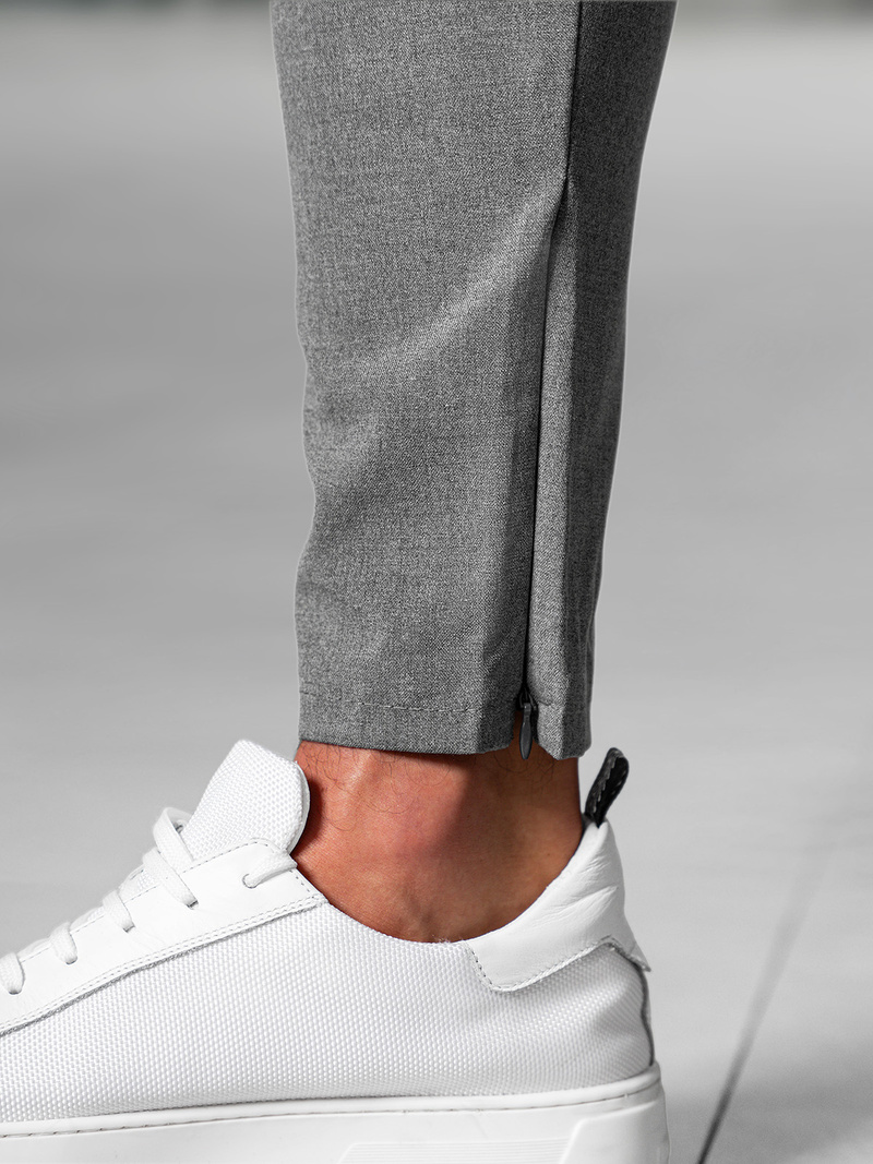 Ανδρικό παντελόνι chino σκούρο-γκρι OZONEE DJ/3300Z