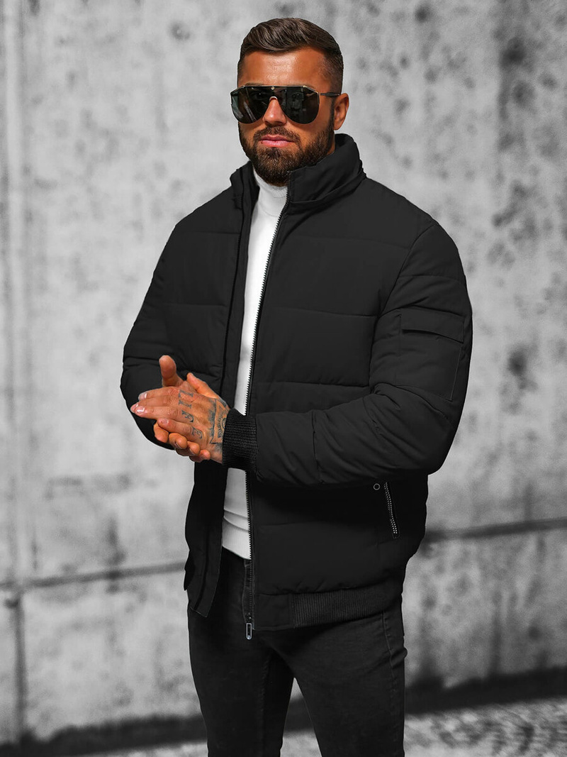 Ανδρικό μπουφάν μαύρο OZONEE JS/31M5006