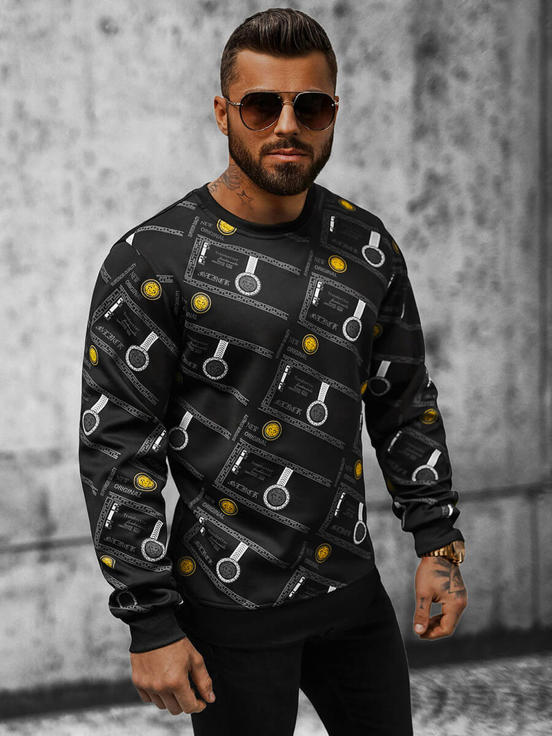 Ανδρικό Φούτερ μαύρο OZONEE JS/8B1110/3