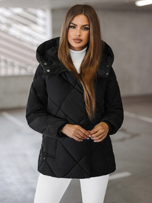 Γυναικείο μπουφάν μαύρο OZONEE JS/5M3175/392Z