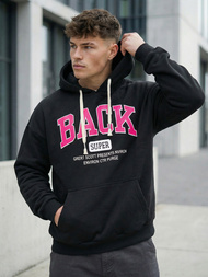 Ανδρικό Φούτερ με Κουκούλα μαύρο OZONEE O/TT30513Z