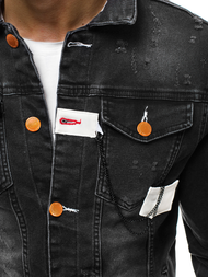 Ανδρικό τζιν μπουφάν μαύρο OZONEE G/600