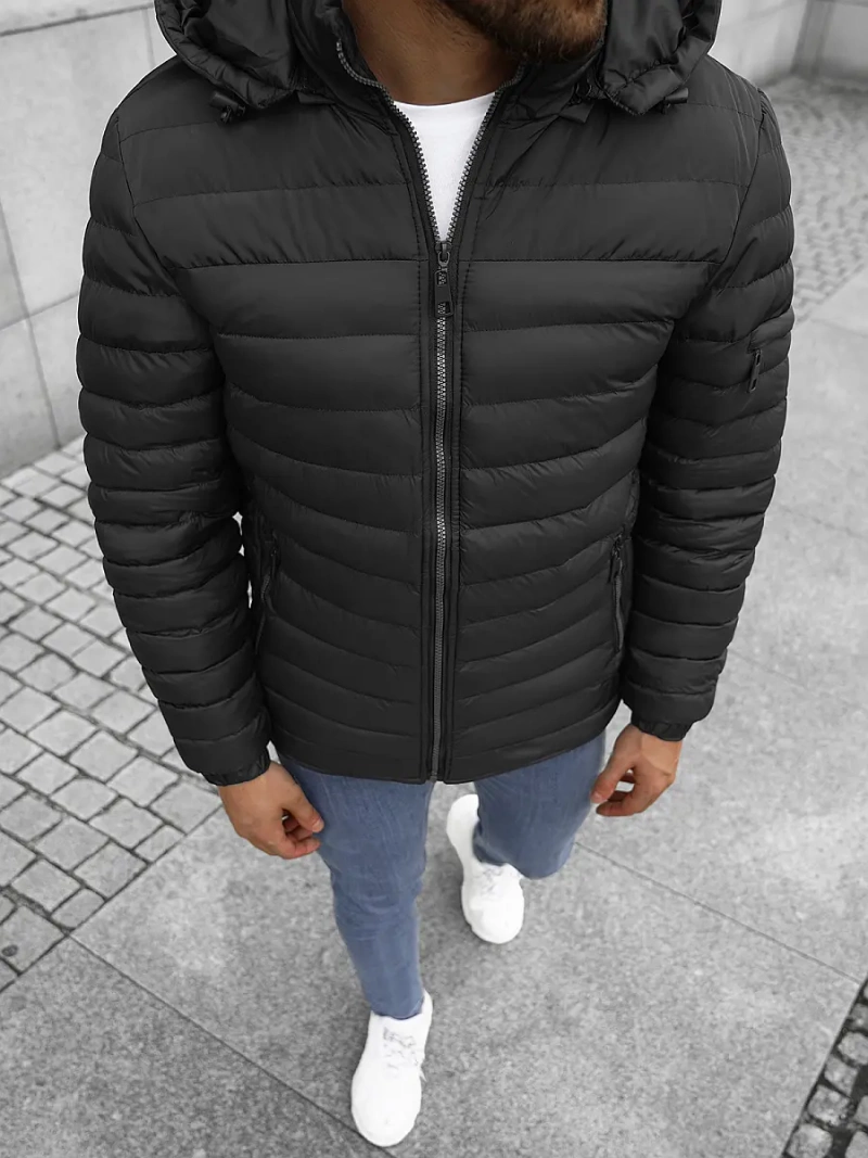 Ανδρικό μπουφάν μαύρο OZONEE JS/M792/392