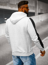 Ανδρικό Φούτερ με Κουκούλα λευκό OZONEE JS/3B579