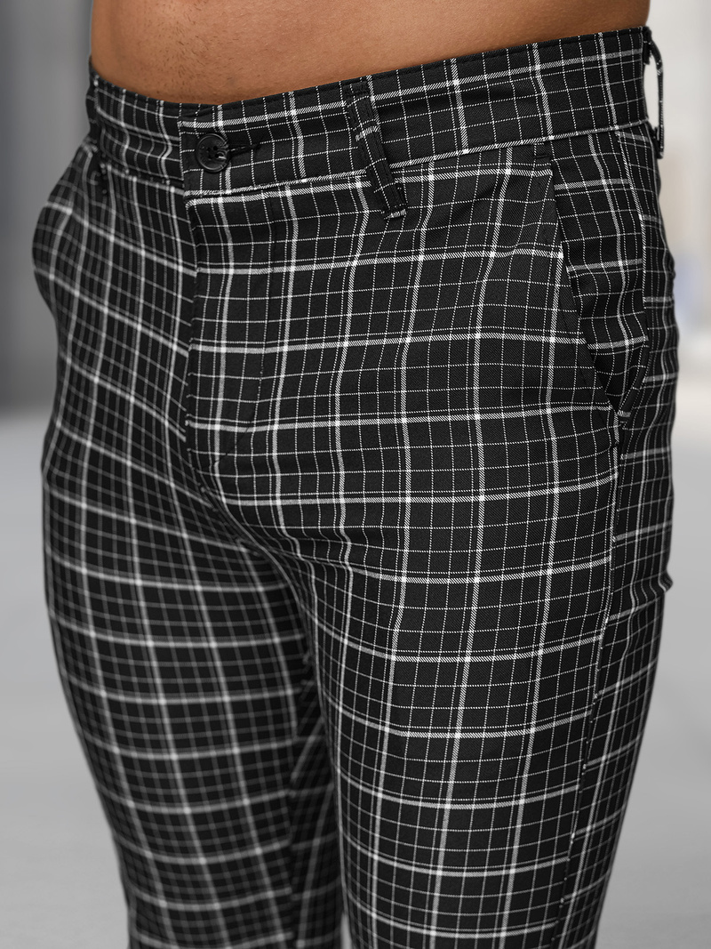 Ανδρικό παντελόνι chino μαύρο OZONEE DJ/5515Z