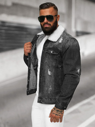 Ανδρικό τζιν μπουφάν σέρπα μαύρο OZONEE NB/MJ502NZ