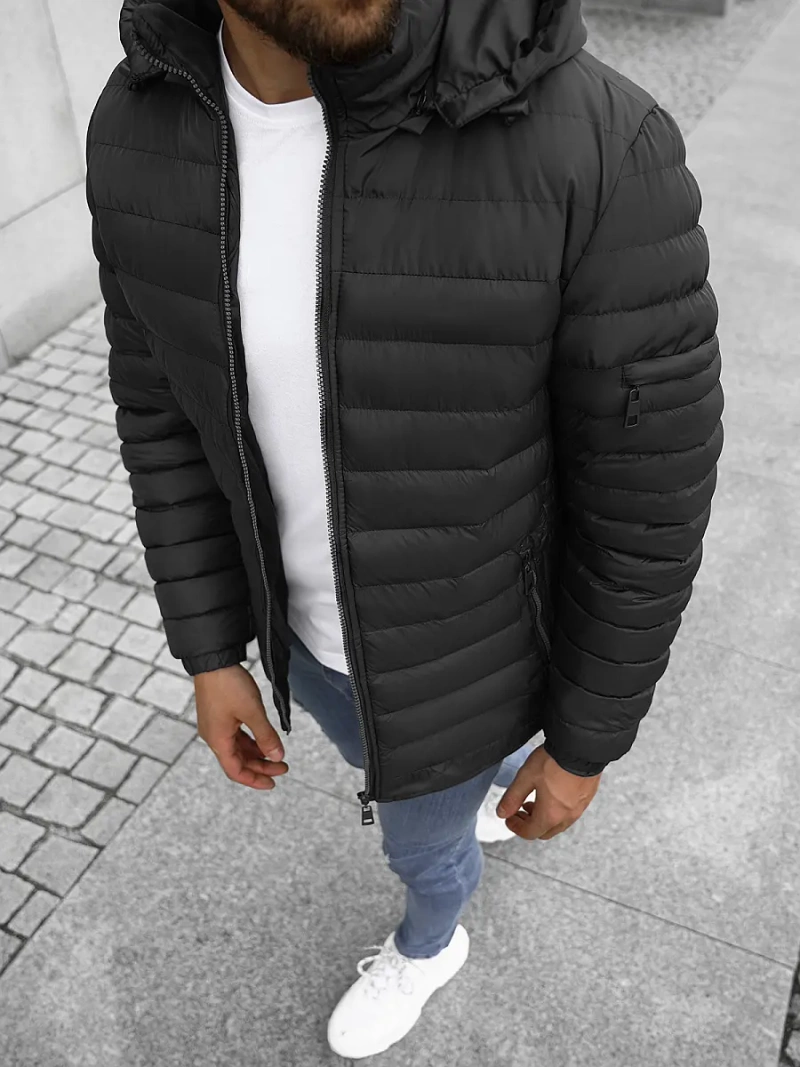 Ανδρικό μπουφάν μαύρο OZONEE JS/M792/392