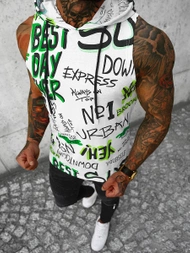 Ανδρικό αμάνικο μπλουζάκι ασπρό-πράσινο OZONEE O/BL303Z