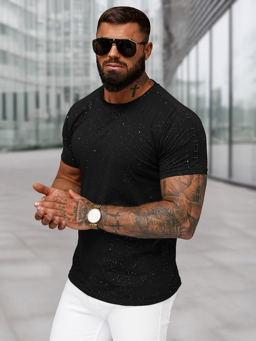 Ανδρικό μπλουζάκι μαύρο OZONEE O/QQ1388