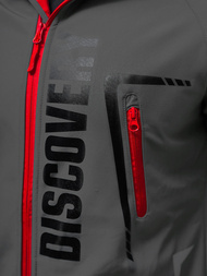 Ανδρικό μπουφάν softshell γκρι-kόκκινο OZONEE JS/HH025/2BZ