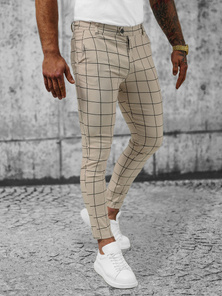 Ανδρικό παντελόνι chino mπεζ OZONEE O/P4009