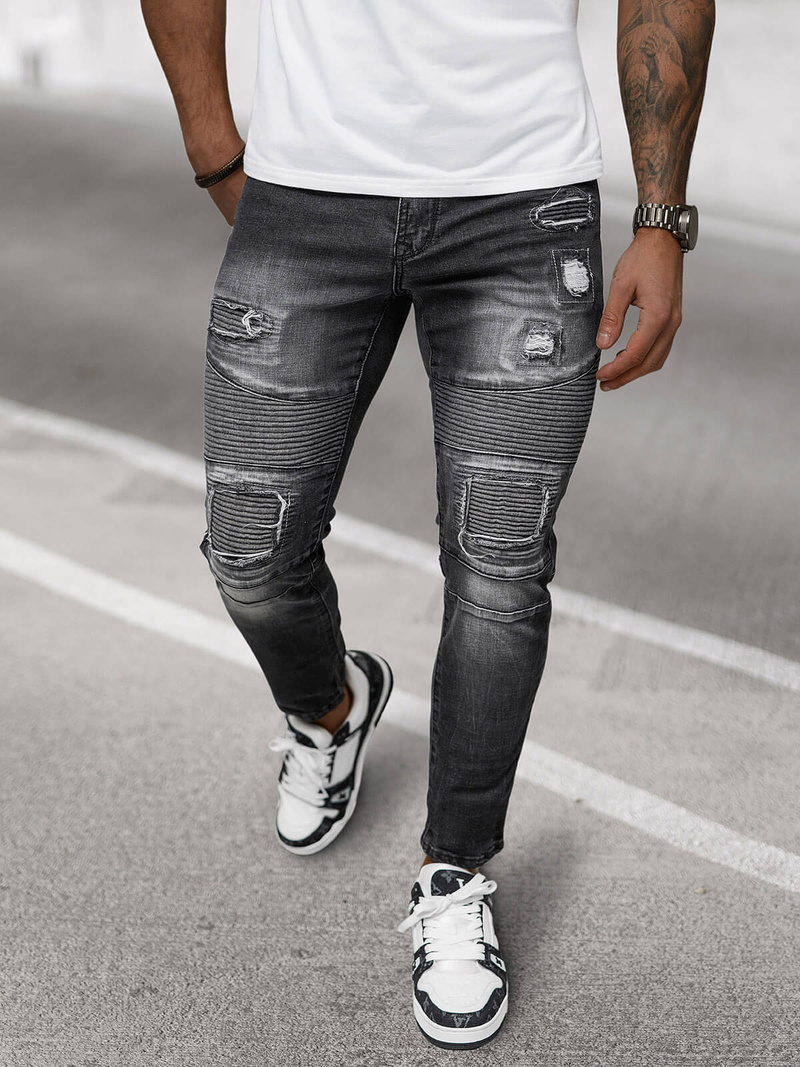 Ανδρικό τζιν παντελόνι mαύρος OZONEE NB/MP0142N