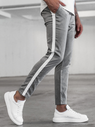 Ανδρικό παντελόνι chino σκούρο-γκρι OZONEE DJ/5529Z