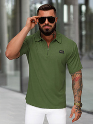 Ανδρική μπλούζα polo χακί OZONEE O/YN2/593