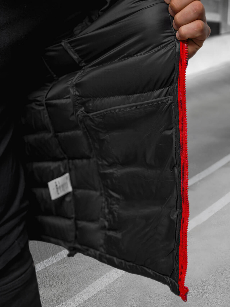 Ανδρικό μπουφάν μαύρο/2 OZONEE JB/JP1111