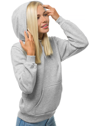 Γυναικείο φούτερ με κουκούλα γκρι OZONEE JS/KSW2038