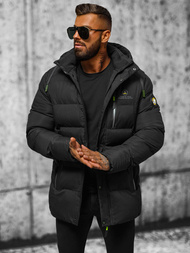 Ανδρικό χειμερινό μπουφάν μαύρο OZONEE JS/22M57/392