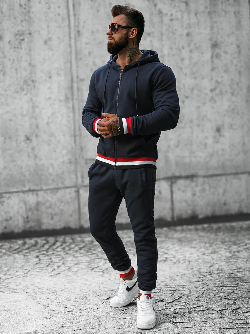 Ανδρικό σετ φόρμας ναυτικό μπλε OZONEE JS/8C65/25