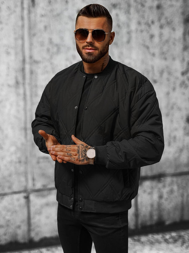 Ανδρικό χειμερινό μπουφάν μαύρο OZONEE JS/84M3020/392