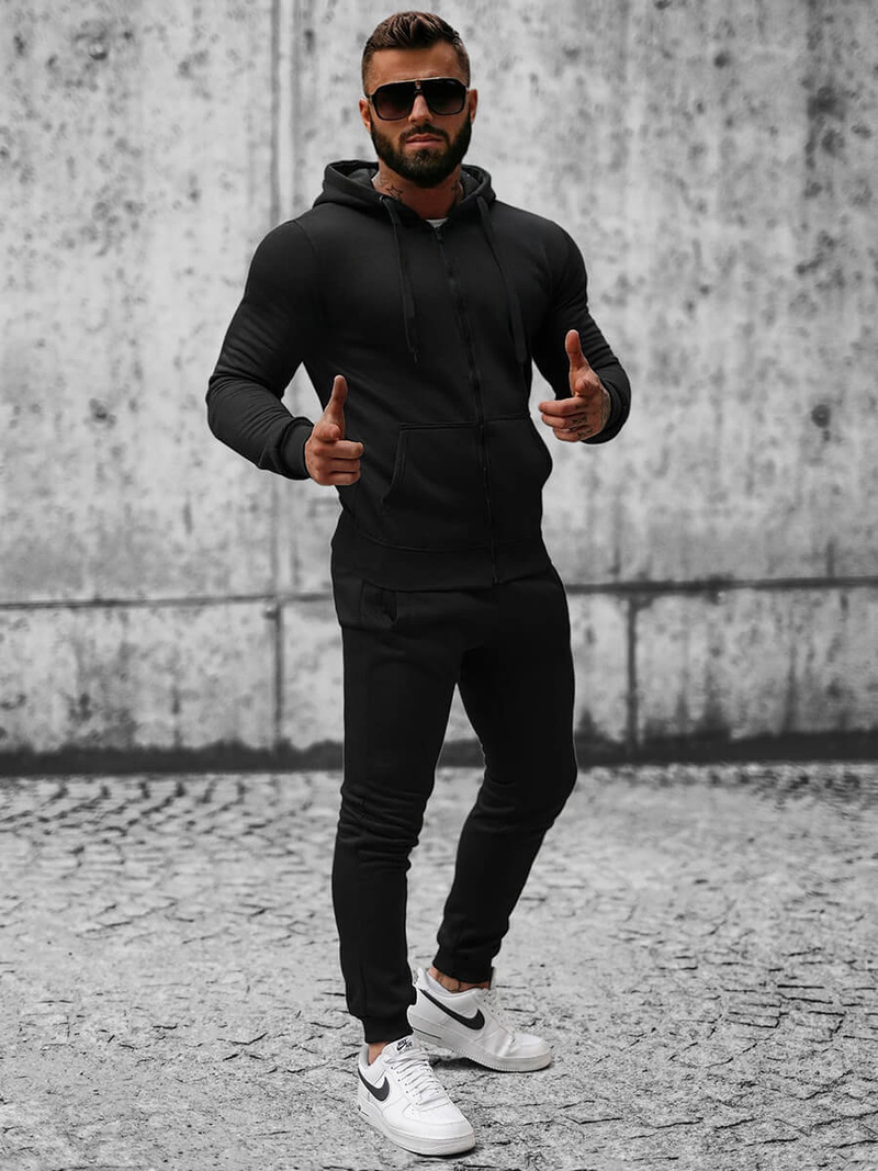 Ανδρικό σετ φόρμας μαύρο OZONEE JS/XW2008