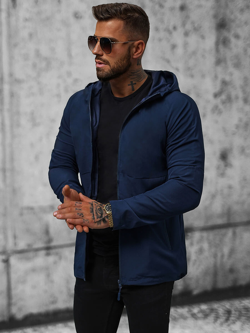 Ανδρικό χειμερινό μπουφάν ναυτικό μπλε OZONEE JS/HM144/4