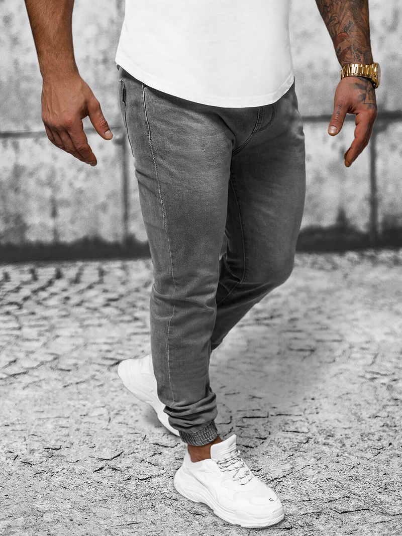 Ανδρικό παντελόνι jogger γραφίτη OZONEE NB/MP0275GC