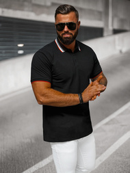 Ανδρική μπλούζα polo μαύρο OZONEE O/DA719