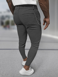 Ανδρικό παντελόνι chino γραφίτη OZONEE DJ/3300