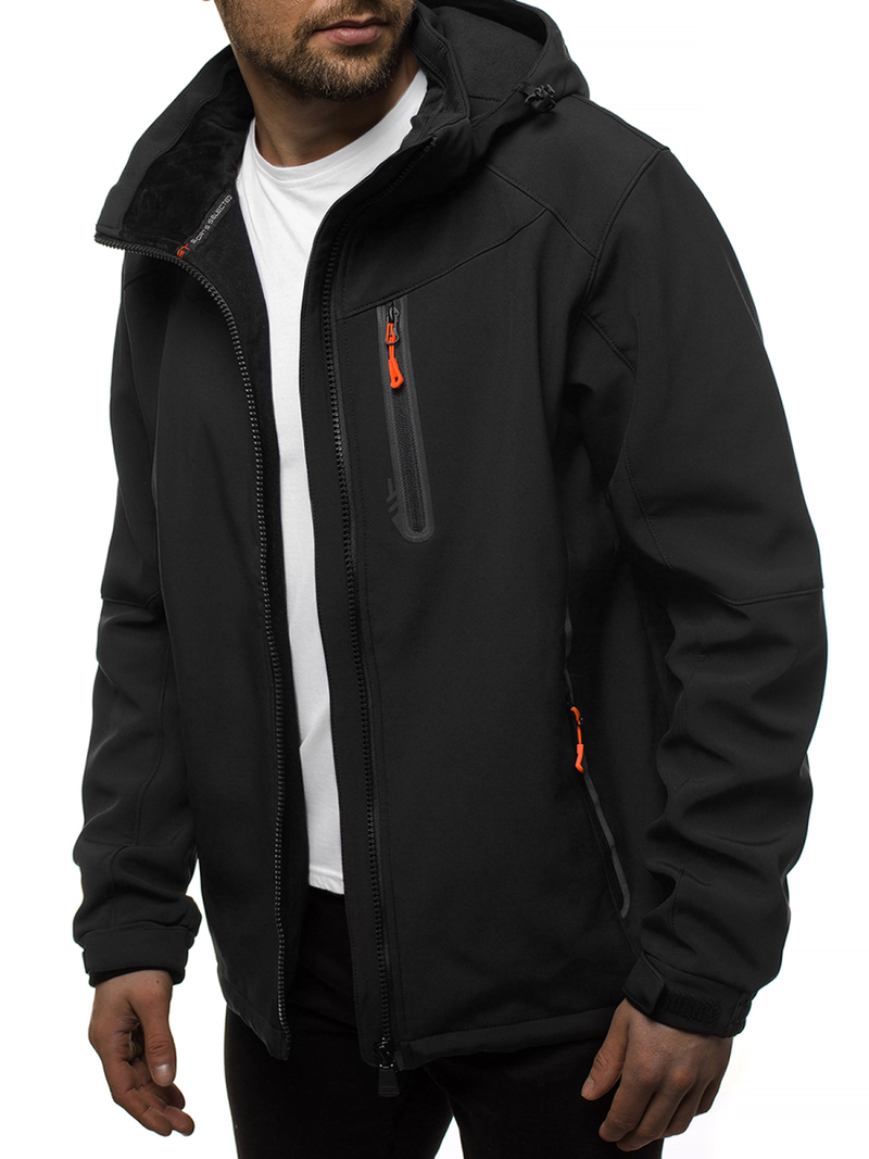 Ανδρικό μπουφάν Softshell μαύρο-πορτοκαλί OZONEE GE/12269Z