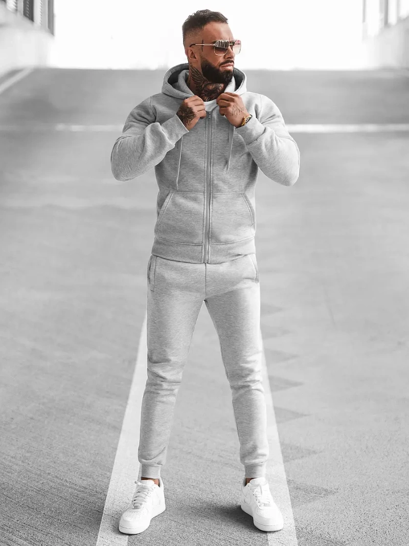 Ανδρικό σετ φόρμας γκρι OZONEE JS/68C10386/2Z