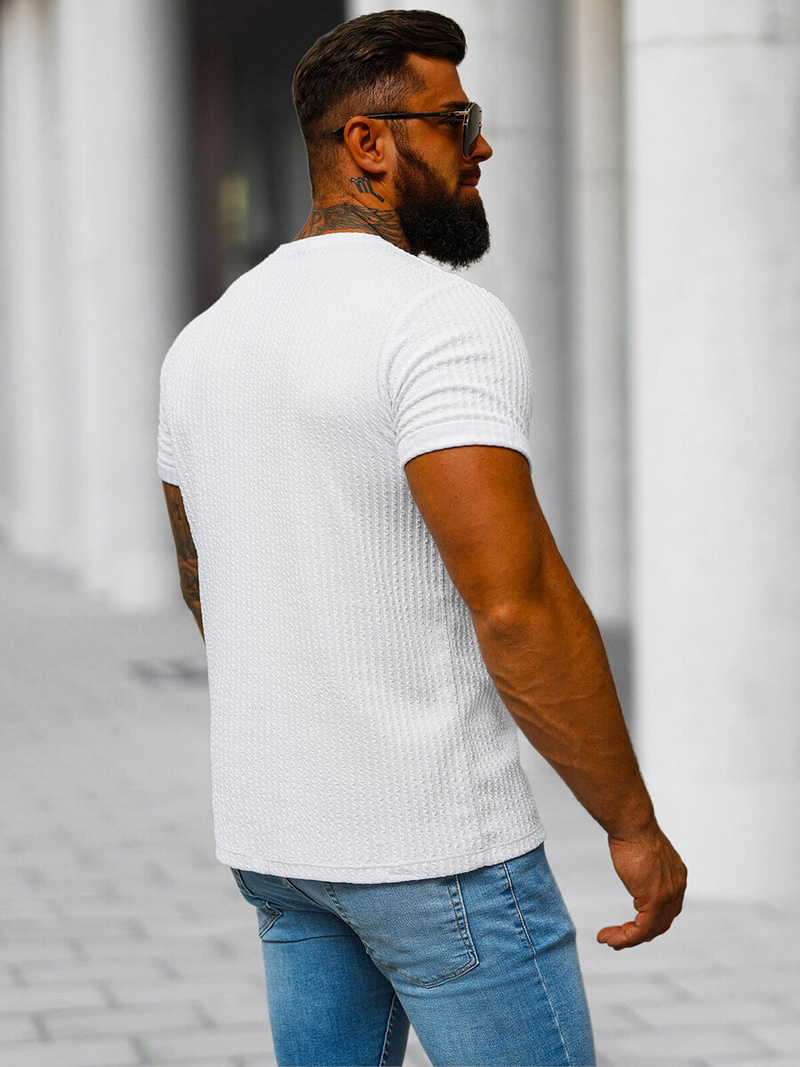 Ανδρικό μπλουζάκι λευκό OZONEE O/7766T