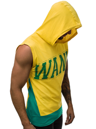 Ανδρικό μπλουζάκι με κουκούλα κίτρινο OZONEE B/60042Z