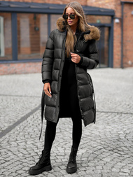 Γυναικείο μπουφάν μαύρο OZONEE JS/5M3298/392Z