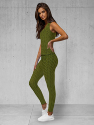 Γυναικείο σετ φόρμας δύο κομματιών χακί OZONEE JS/YW88037/7Z