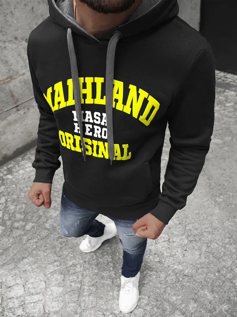 Ανδρικό Φούτερ με Κουκούλα μαύρο OZONEE JS/Y10051