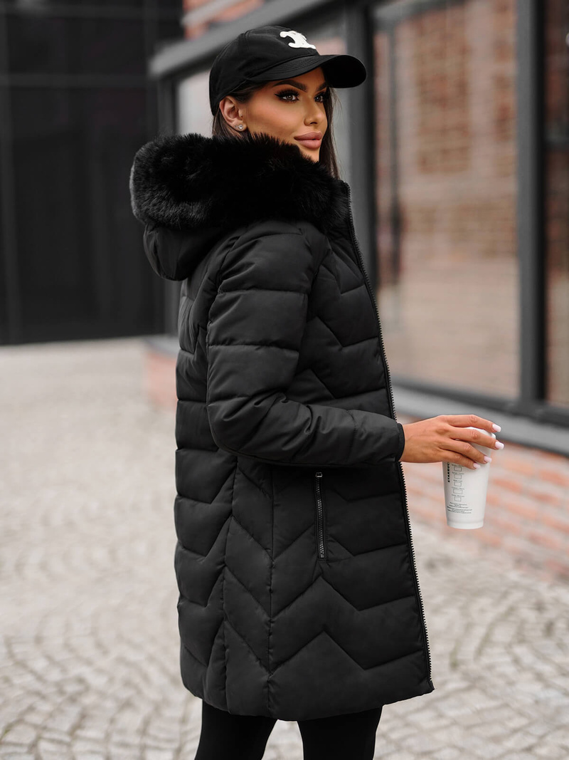 Γυναικείο μπουφάν μαύρο OZONEE JS/16M9121/392Z