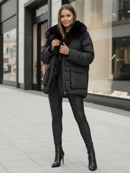 Γυναικείο μπουφάν μαύρο OZONEE JS/16M9185/392Z