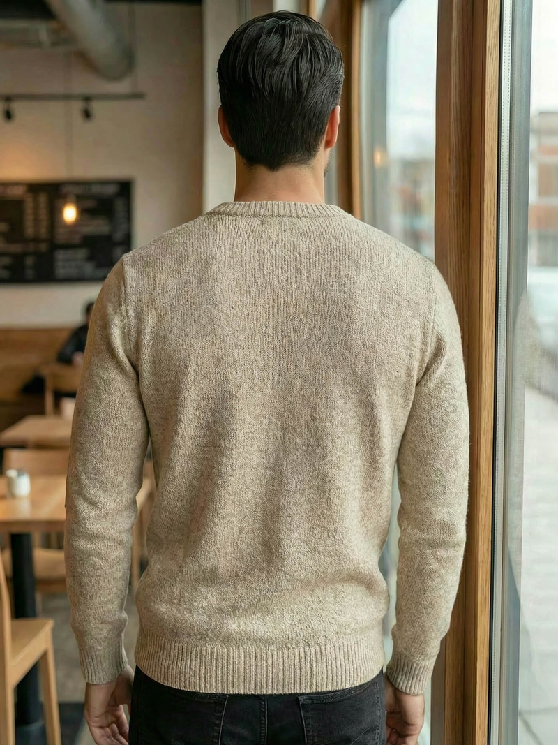 Ανδρικό πουλόβερ μπεζ OZONEE JS/59B3607/155