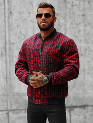 Ανδρικό μπουφάν kόκκινο και μαύρο OZONEE O/3A55