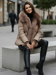 Γυναικείο μπουφάν Σκούρο μπεζ OZONEE O/16M9179/84