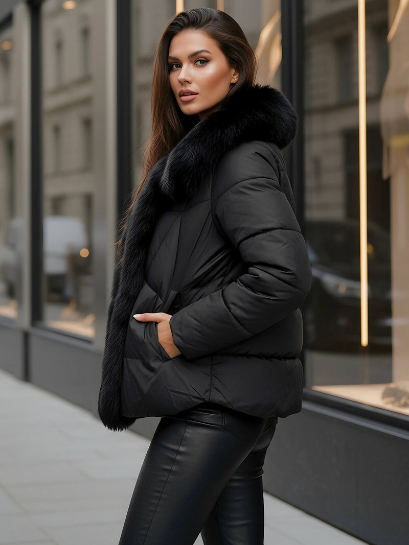 Γυναικείο μπουφάν μαύρο OZONEE O/16M9179/392