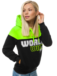 Γυναικείο φούτερ με κουκούλα μαύρο OZONEE JS/KSW2006