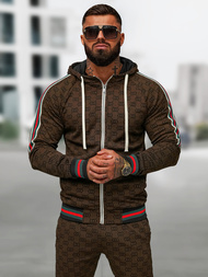 Ανδρικό σετ φόρμας σκούρο-μπεζ OZONEE O/FF5111AB