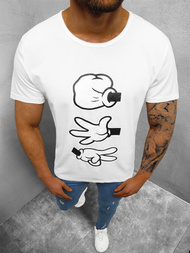 Ανδρικό μπλουζάκι λευκό OZONEE JS/KS1997