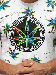 Ανδρικό μπλουζάκι λευκό OZONEE O/T136/1Z